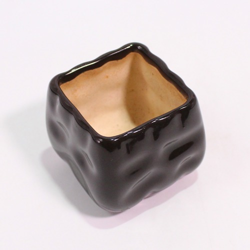 Ceramic Brown Square Pot | Garden and Living Room Decorative Small Ceramic Planter