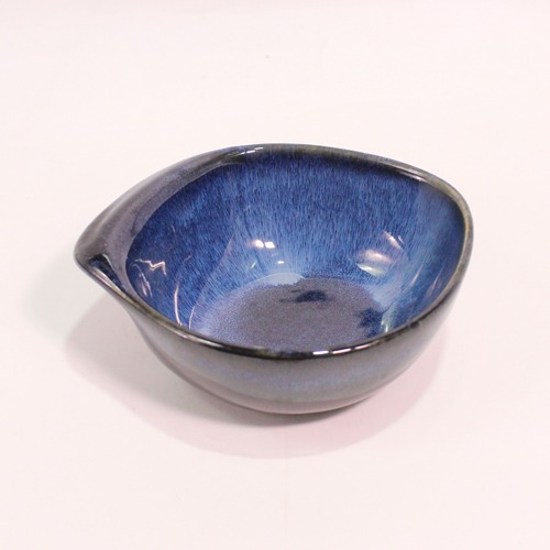 Blue Art Glass Bowl Shape Planter | Decorative Indoor Ceramic Pots for Plants