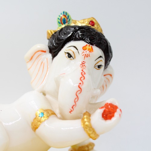 Yellow Base Krishna Ganpati Idol For Home& Office Decor