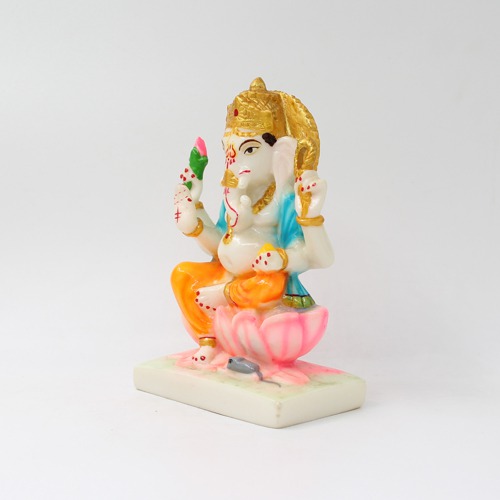 Ganesh Sitting on Lotus For Home Decor, Ideal Gift For Family, Friends