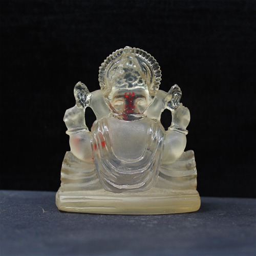 White Lord  Ganesh with Mouse Statue For Home Decor