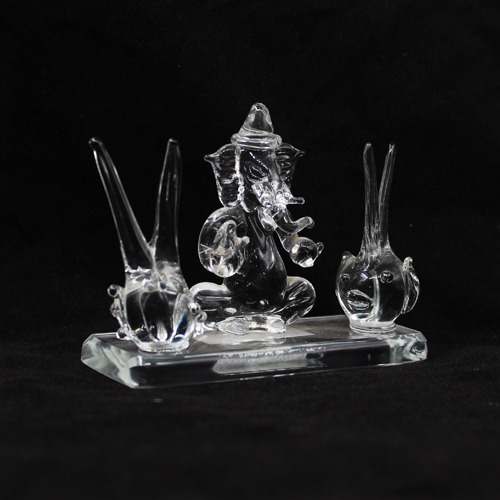 Glass Ganesha Idol For Home & Office Decor