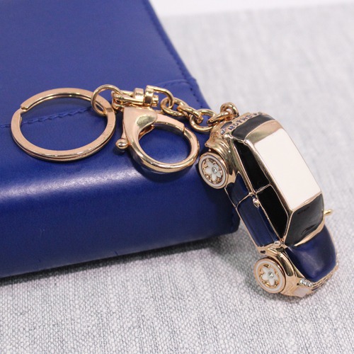 Blue Colour Zinc Alloy Car Keychain | Premium Stainless Steel Keychain With Crystal For Gifting With Key Ring Anti-Rust | For Car Bike Home Keys for Men and Women