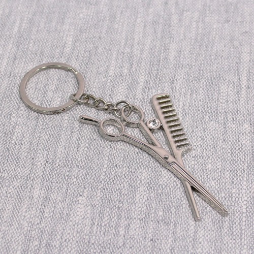 Scissor With Comb Metal Keychain | Premium Stainless Steel Keychain For Gifting With Key Ring Anti-Rust | For Car Bike Home Keys for Men and Women