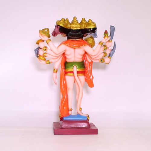 Fiber Panchamukhi Standing Hanuman Idol Panchmukhi Five Face Hanuman Bajrangbali for Home and Office