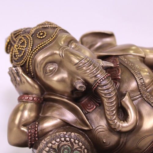 Bronze Finish  Baby Ganesha Sleeping Idol For Home & Office Decor