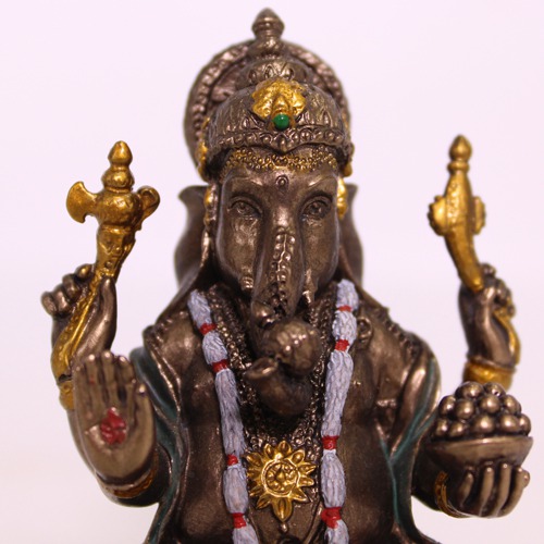 Mini Lord Ganesha  sitting On Lotus Statue For Home Decor