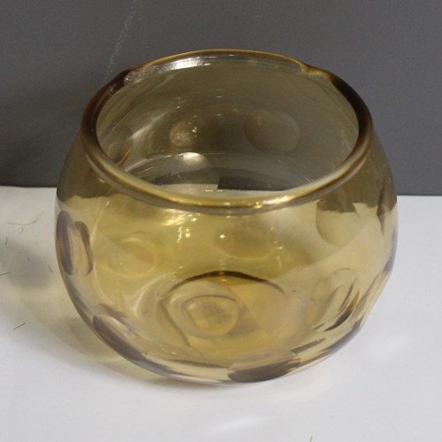 Amber Rolly Polly Glass | Glass Vase Glass Flower Vase Glass Flower Pot Glass Pot Round Vase for Decorate House
