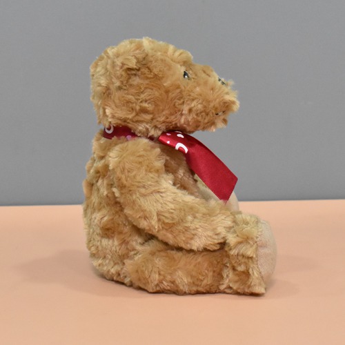 Brown Bear With Red Ribbon Soft Toy For Kids