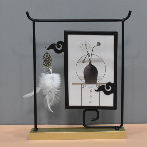 Black  Showpiece Frame Photo with Stand and Dream Catcher ( Photo Size: 6 x 4 inches)
