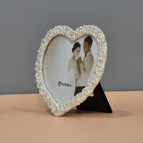 Silver Plated Heart Shaped Table Top  Photo Frame For Home and Office Decor