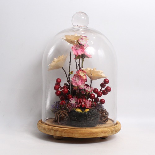 Decorative Artificial Plant Dome | Internal Flower With Glass Dome | Artificial Plants