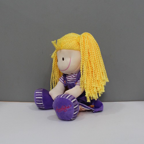Purple Super Soft Stuffed Girl Cute Doll - Polyfill Washable Cuddly Soft Plush Toy( 33cm)