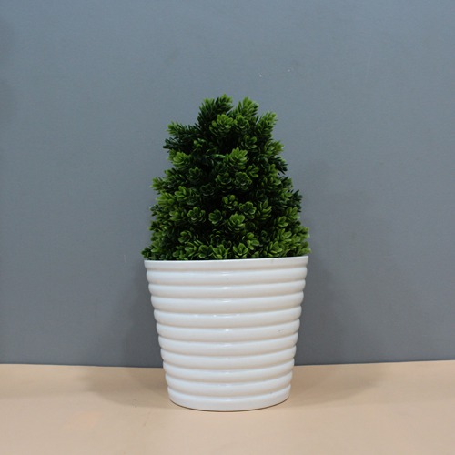 Spiral Design Planter Pot | Ceramic Pot Medium Sized for Indoor, Outdoor ,Home Office ,Plants