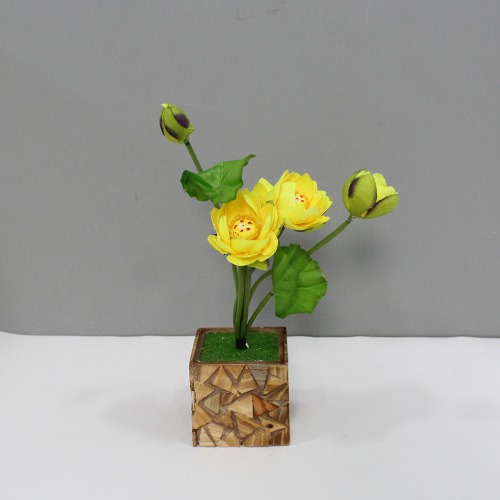 Artificial Yellow Lotus Plant | Artificial Plant with Pot Artificial Plants for Home Decor Decorative Plants Artificial Flowers with Pot