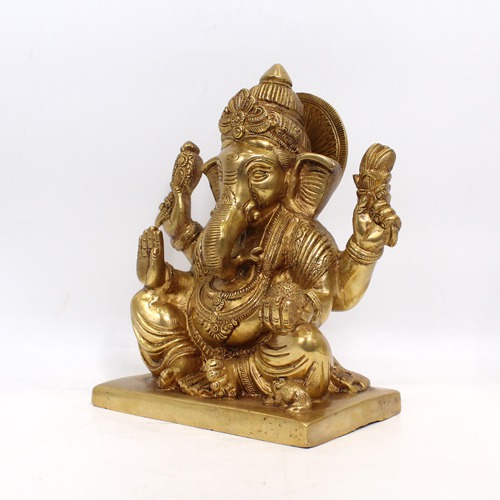 Brass Lord Ganesha Idol For Pooja Ghar, Home Decor