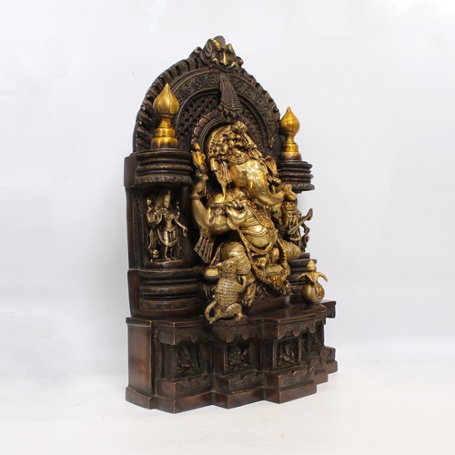Antique Finish Brass Ganesha For Office and Home Decor