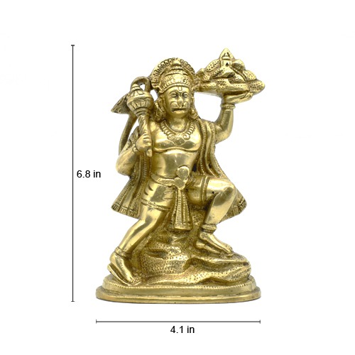 Brass Hanuman Ji Standing With Gada