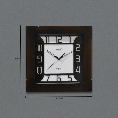 Brown Wertex Wall Clock (13.5 x 13.5 inches)