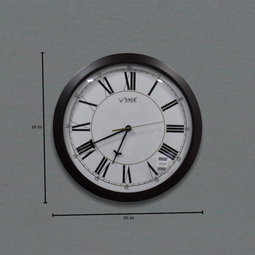 Roman Number Decorative Sage Quartz Wall Clock for Home & Office Decor (16 x 16 inch , Black)