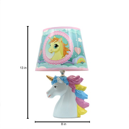 MultiColour Fabric Shade with the Unicone Shape Table Lamp for Home Decoration
