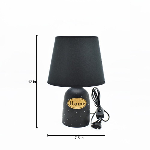Classic Black Fabric Shade With Dome Shape Base Table Lamp For Home Decor