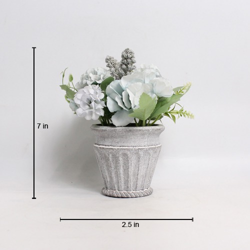 Artificial Blue Flower Pot | Artificial Plants with Pot for Home, Office, and Living Room Decoration | Wall Shelf Side Table Office Home Decoration