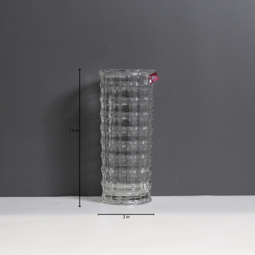 Circle Decorative Flower Vase | Glass Flower Pot, Crystal Clear Vase for Living / Long Glass vase / Glass vase