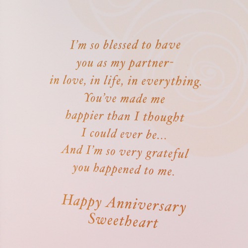 On Our Anniversary Just Wanted You To Know Bow Glad I Feel To be Sharing This Life With You |Anniversary Greeting Card