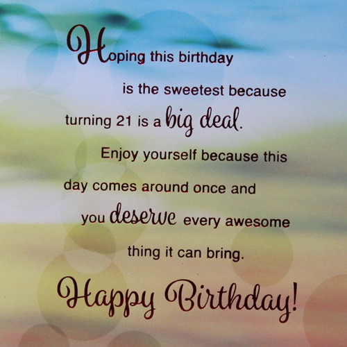 Birthday Wishes As Your Turn 21th| Birthday Greeting Card