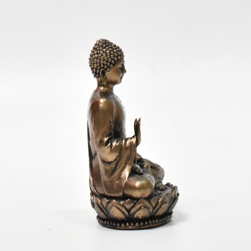 Fiber Gautama Buddha Blessing Mini | Buddha Statue Golden Decorative Showpiece - 7cm