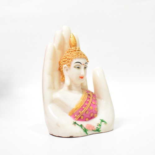 White Hand Buddha In Hand | Buddha Statue for Table Decor, hand buddha figurine Decorative Showpiece Decorative Showpiece