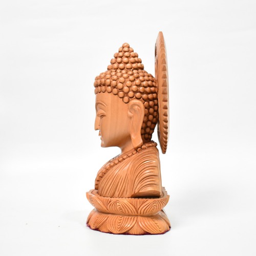 Big Size Wooden Buddha Bust And Stand | Gautam Buddha Idol Statue for Home | living room | study room | Gifting items Decorative Showpiece