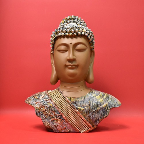 Multi colour Buddha statue with Diamond Work | Entique Lord Buddha Handicraft Idol God Gautama Buddha Statue