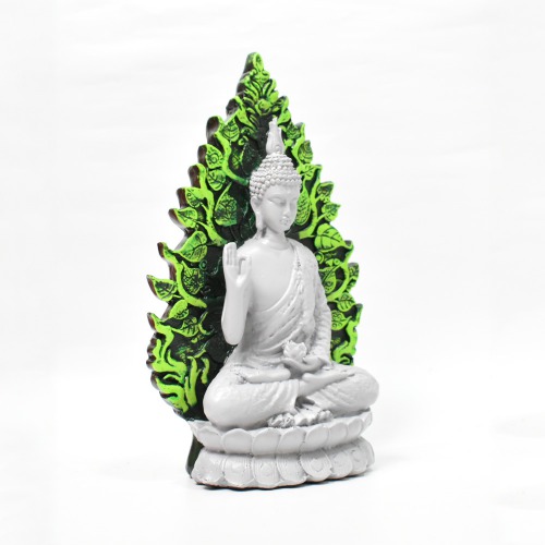 White Gautama Buddha Statue With Green Leaves Tree | Spirituals | Gautama Buddha | Buddha | Home decor