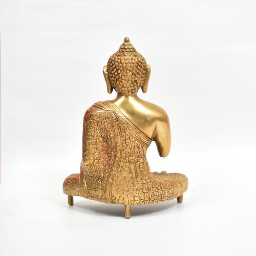 Designer Shal Buddha Statue Golden Colour | Religious Idol of Lord Gautam Buddha Statue Big Size Idols Decorative Showpiece