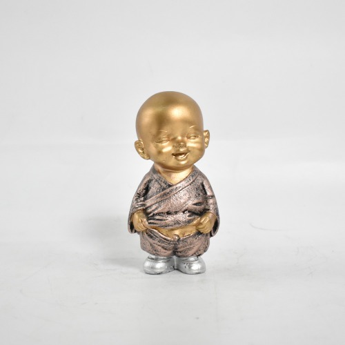 Gold Copper Monk Set Of 2 | Buddha showpieces|Showpiece For Bedroom, Gifts And Living Room|Statues