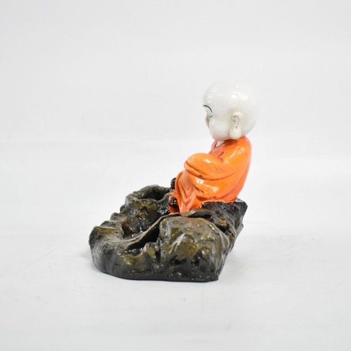 Little Monk With Pen Stand | Buddha Monk Statue Figurines Showpiece For Home, Office Decoration
