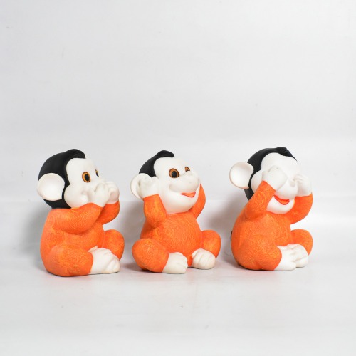 Monkey Monk Laughing Monk Set Of 3 | Small Buddha Statue Monk| Figurine Home Decorative Decorative Showpiece