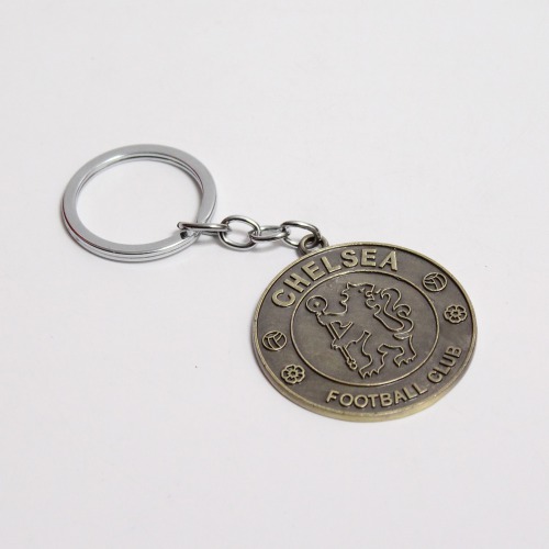 Chelsea Football Club Sports Metal Crest Bronze Round Keychain Key Chain for Car Bike Men Women Keyring Key Chain
