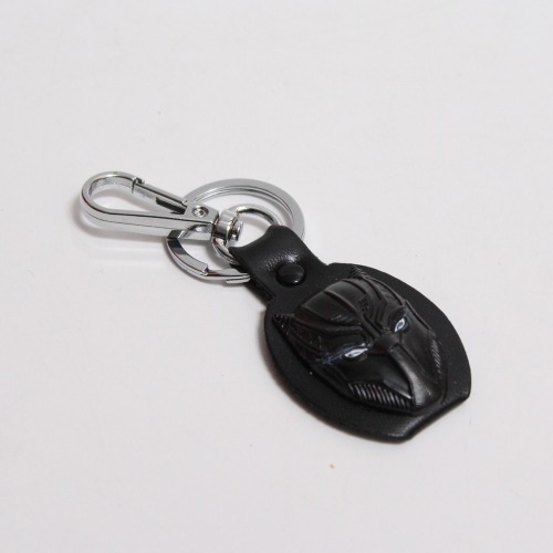 Black Panther Metal Leather Keychain W/ Snap Hook Key Chain Clip Key Ring Key Chain