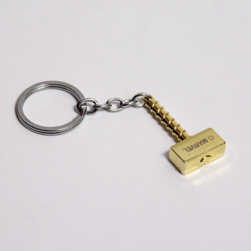 Golden Feather Marvel Thor Hammer Gold Small Car Bike Key Chain