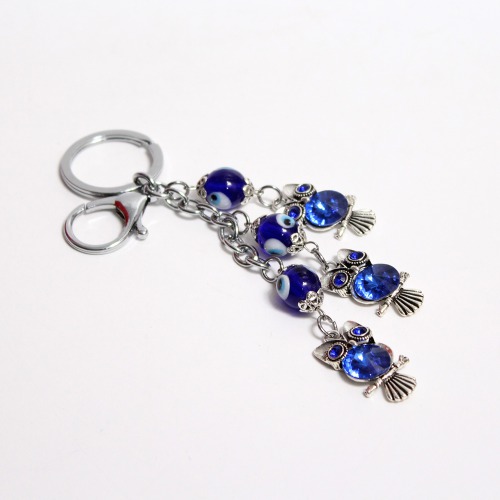 Good Goody Evil Eye Owl Dual Charm Lucky Keychain