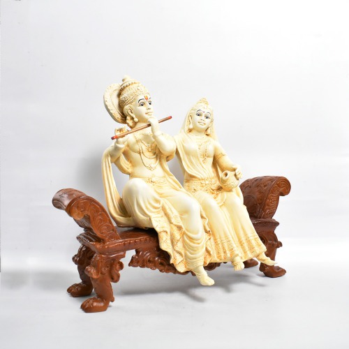 Radha Krishna Statue Sitting On Sofa Statue | Krishna Murti Statue Radha Krishna Love Couple Statue Idol