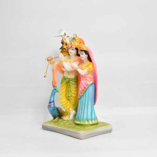 Fiber Radha Krishna Murti With Peacock And Birds Statue | Decor Your Home | Showpiece Figurines