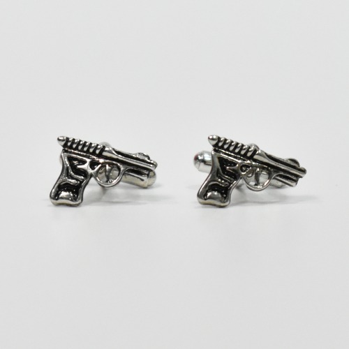 Exclusive Collection Cuff links with Gun Design Enamel Finish Stainless Steel Cuff links For Men