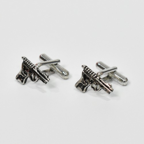 Exclusive Collection Cuff links with Gun Design Enamel Finish Stainless Steel Cuff links For Men