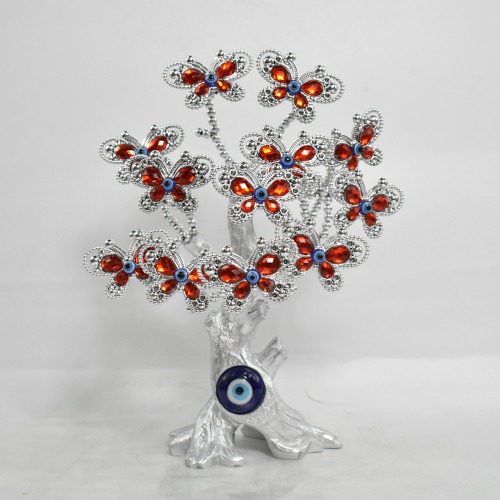 Evil Eye Butterfly Flower Tree Feng Shui Vastu for Good Luck Showpiece Decoration | Good Luck | Protection