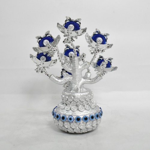 Evil Eye Tree With Owl Bird Design | Pot Evil Eye Tree Feng Shui for Good Luck | Gift & Decorative Showpiece