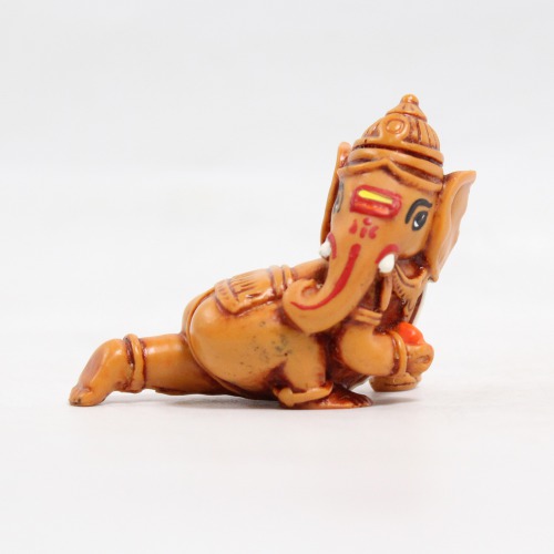 Brown Colour Bal Ganesha Ganpati Modak Design Idol For Car Dashboard Home & Office | Spiritual | Ganesha Murti